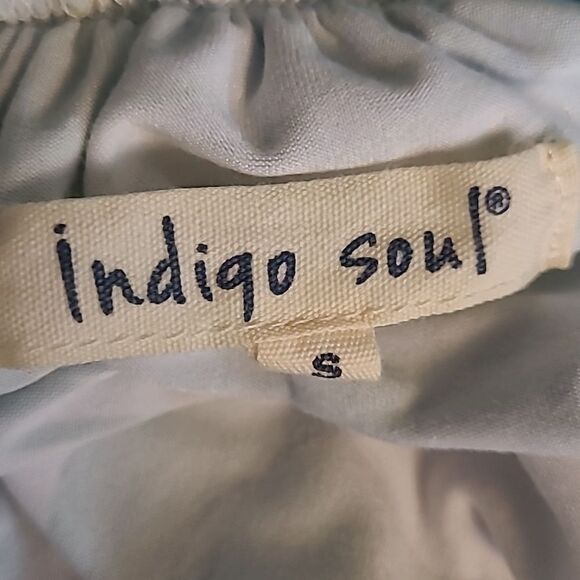 Indigo soul sz S summer dress corded neckline midi length - Picture 4 of 8